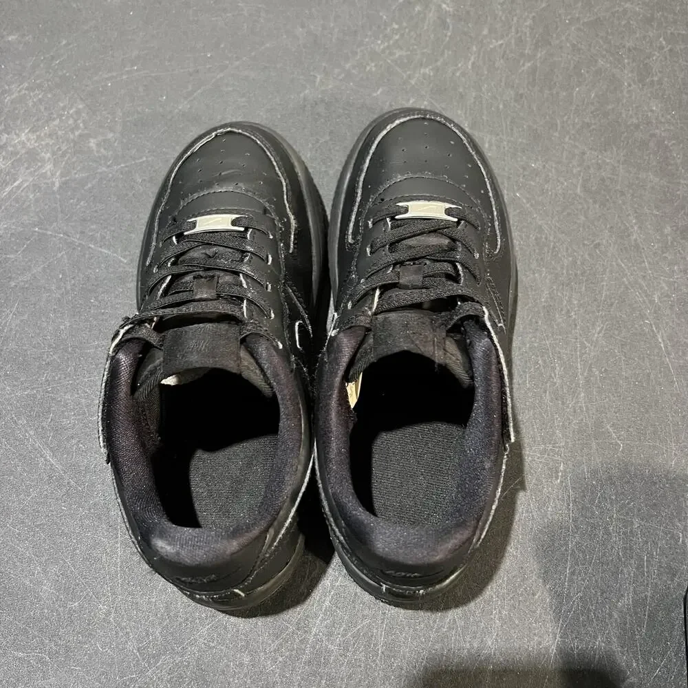 Nike Air Force 1 AF1 EasyOn Shoes Youth 3Y Triple Black Low Hook & Loop Sneakers